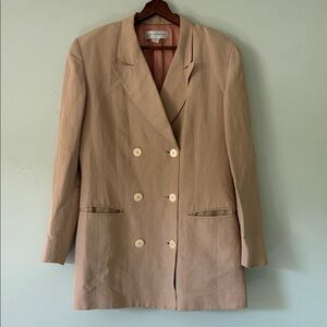 LIZ CLAIRBORNE | Double-Breasted Linen Blend Blazer 90s - Size 10